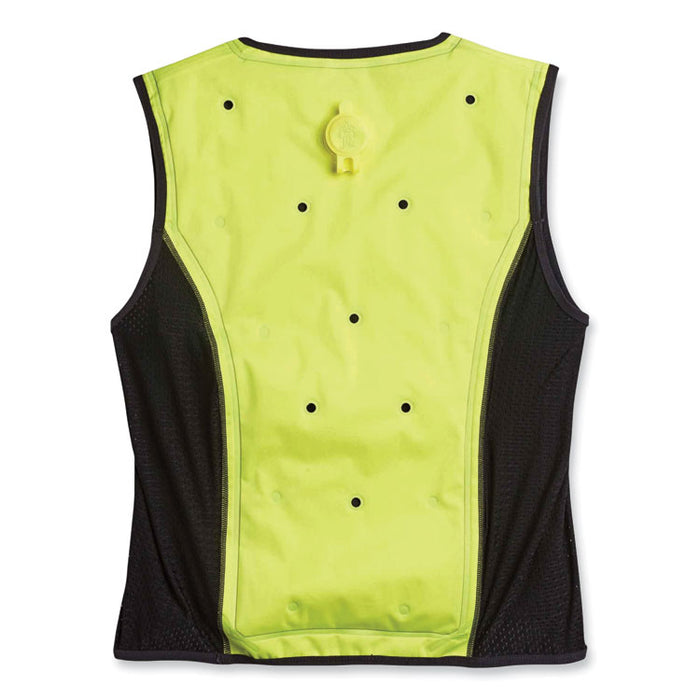 Chill-Its 6685 Premium Dry Evaporative Cooling Vest with Zipper, Nylon, 4X-Large, Lime