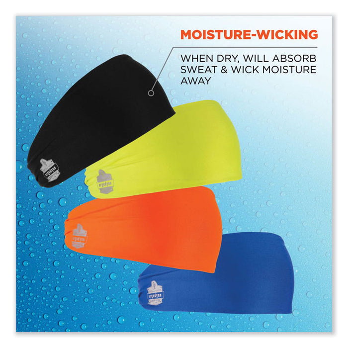 Chill-Its 6634 Performance Knit Cooling Headband, Polyester/Spandex, One Size Fits Most, Orange