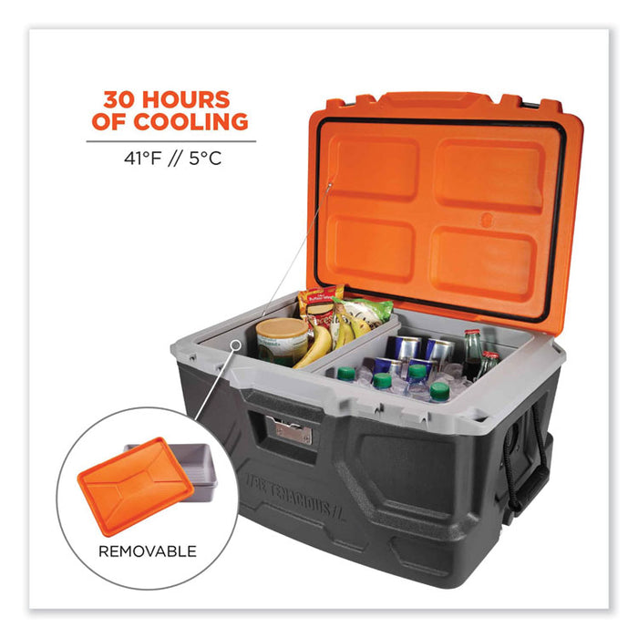 Chill-Its 5171 48-Quart Industrial Hard Sided Cooler, Orange/Gray