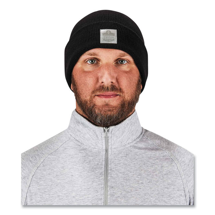 N-Ferno 6806 Cuffed Rib Knit Winter Hat, Acrylic, One Size Fits Most, Black