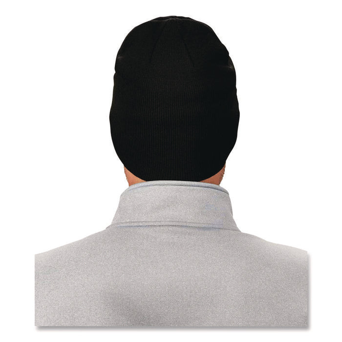 N-Ferno 6812 Rib Knit Beanie, Acrylic, One Size Fits Most, Black