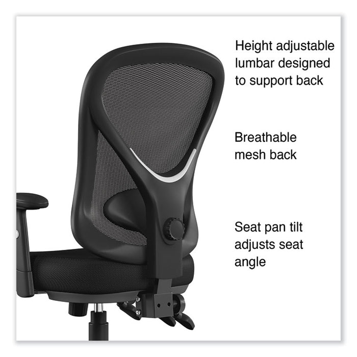 Alera Aeson Series Multifunction Task Chair, Supports Up to 275 lb, 15" to 18.82" Seat Height, Black Seat/Back, Black Base