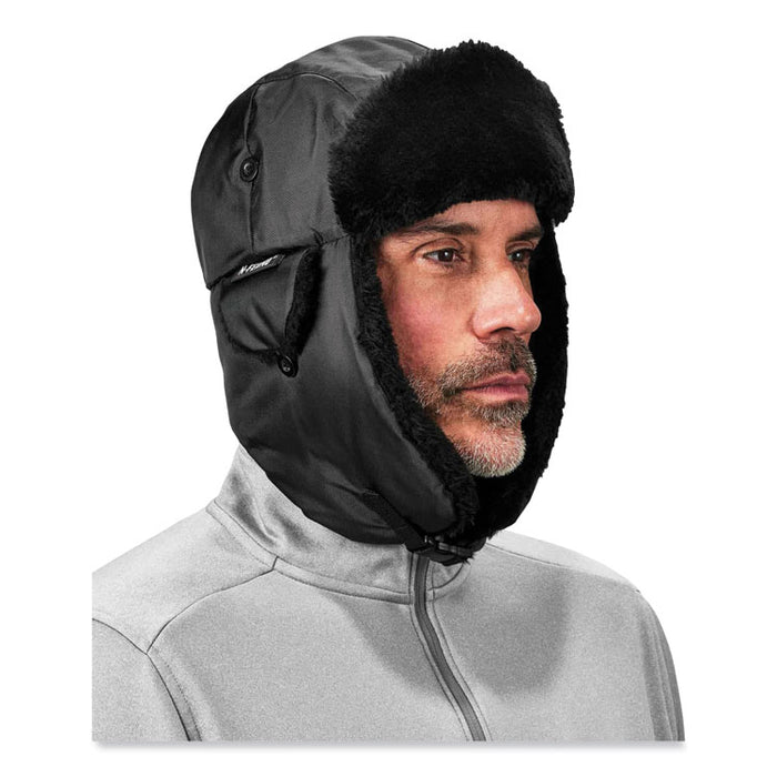 N-Ferno 6802 Classic Trapper Hat, 3M Thinsulate/Nylon, Small/Medium, Black