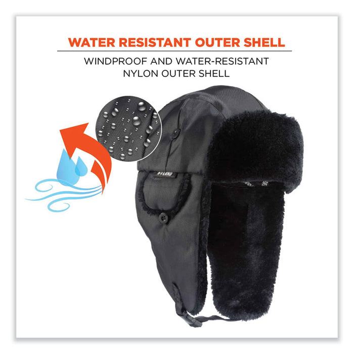 N-Ferno 6802 Classic Trapper Hat, 3M Thinsulate/Nylon, Large/X-Large, Black