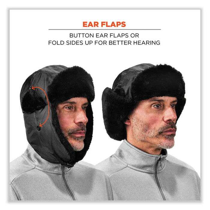 N-Ferno 6802 Classic Trapper Hat, 3M Thinsulate/Nylon, Large/X-Large, Black