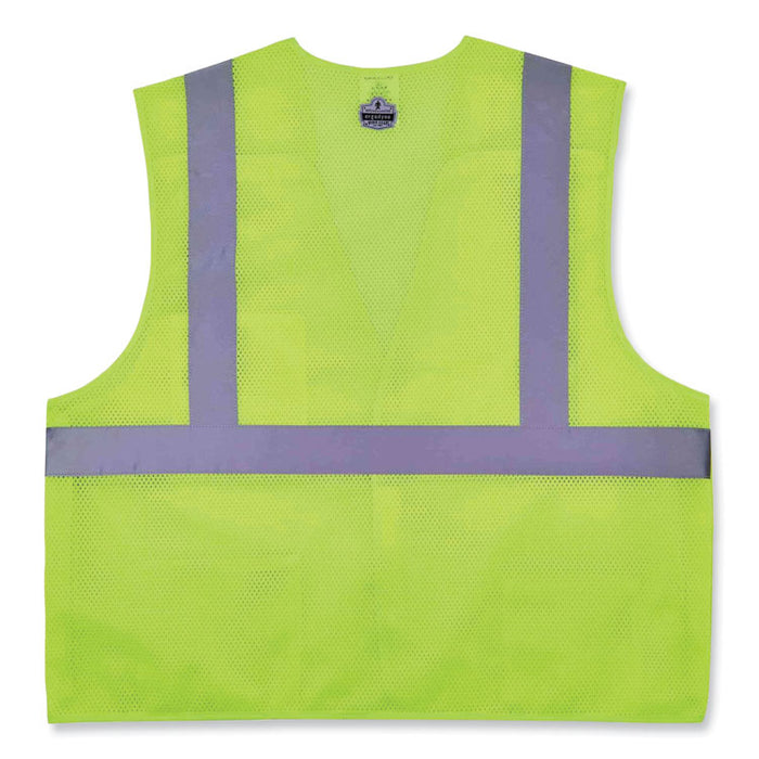 GloWear 8217BA Class 2 Breakaway Mesh Vest, Polyester, Small/Medium, Lime
