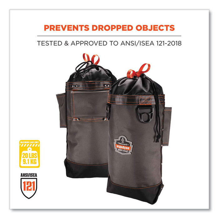 Arsenal 5928 Topped Bolt Bag Tool Pouch, Tall, 5 x 10 x 13, Ballistic Polyester, Black/Gray