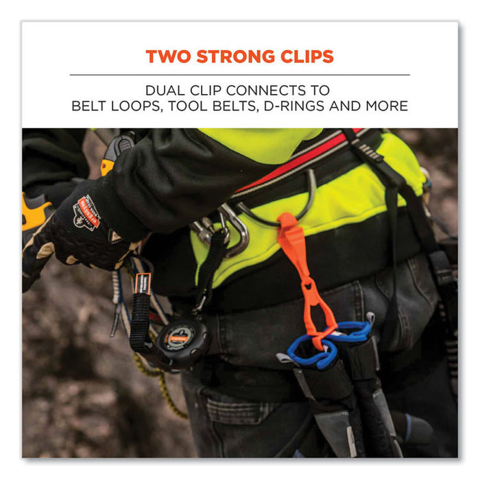Squids 3400 Glove Clip Holder with Dual Clips, 1 x 1 x 6.5, Acetal Copolymer, Black, 100/Carton