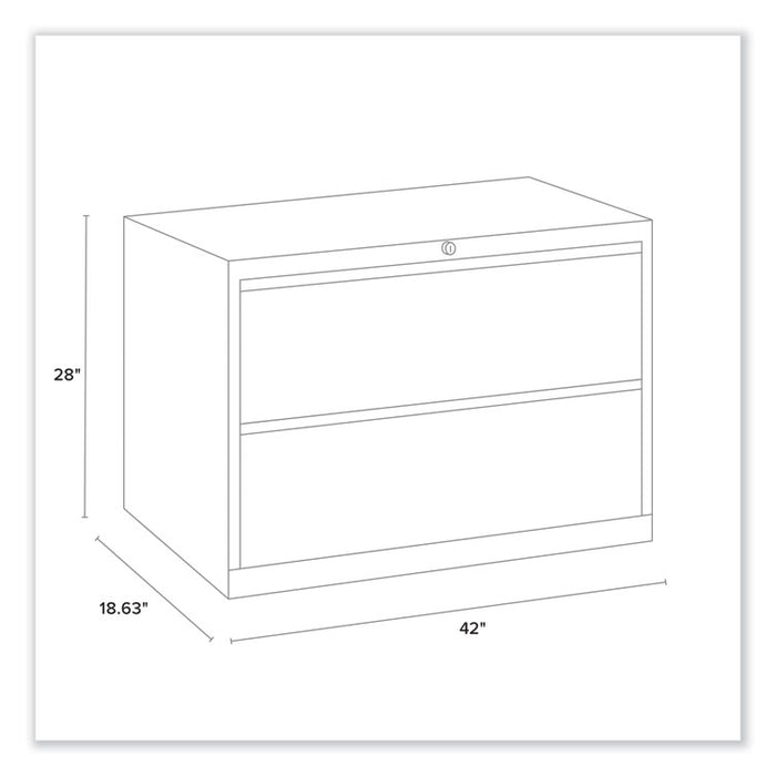Lateral File, 2 Legal/Letter-Size File Drawers, Charcoal, 42" x 18.63" x 28"