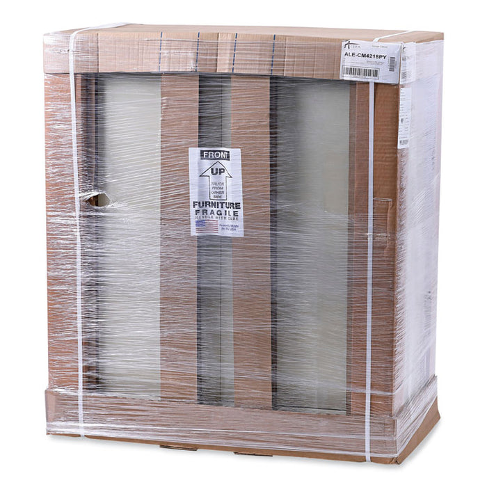 Assembled 42" High Heavy-Duty Welded Storage Cabinet, Two Adjustable Shelves, 36w x 18d, Putty