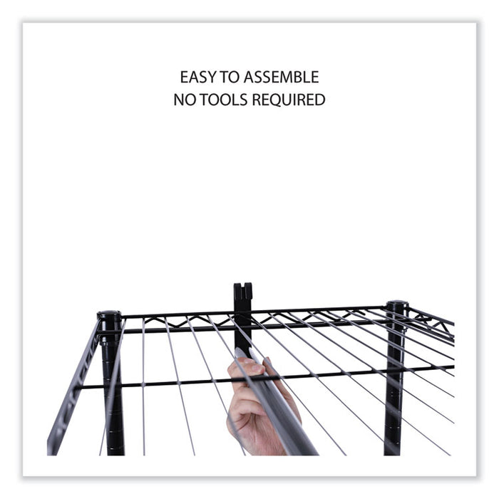 Wire Shelving Garment Rack, 30 Garments, 36w x 18d x 75h, Black