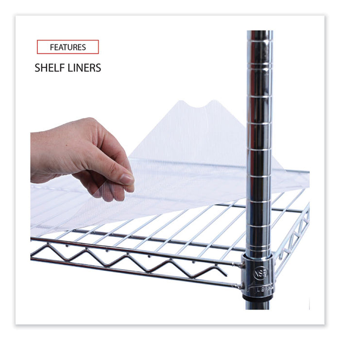 Three-Shelf Wire Cart with Liners, Metal, 3 Shelves, 600 lb Capacity, 34.21" x 18" x 40", Silver