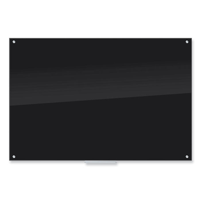 Black Glass Dry Erase Board, 72" x 48" (Actual Size: 70" x 47"), Black Surface