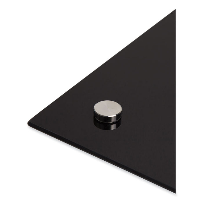 Black Glass Dry Erase Board, 72" x 48" (Actual Size: 70" x 47"), Black Surface