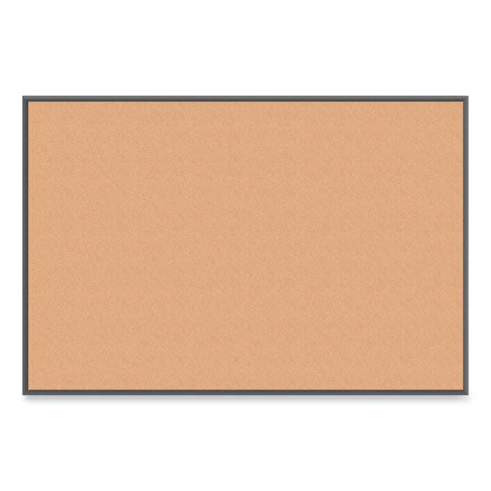 Cork Bulletin Board with Aluminum Frame, 72" x 48" (Actual Size: 70" x 47"), Tan Surface, Black Aluminum Frame