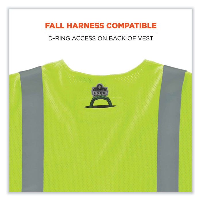 GloWear 8356FRHL Class 3 FR Hook and Loop Safety Vest with Sleeves, Modacrylic, 4X-Large/5X-Large, Lime