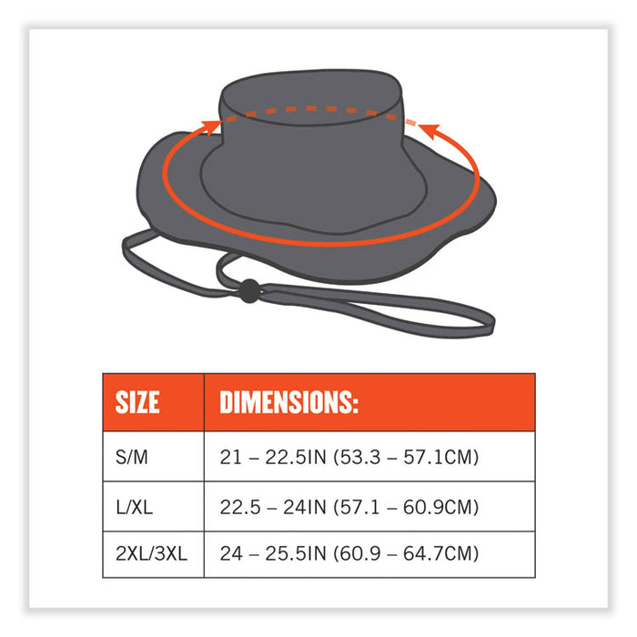 GloWear 8935 Hi-Vis Ranger Sun Hat, Polyester, 2X-Large/3X-Large, Lime