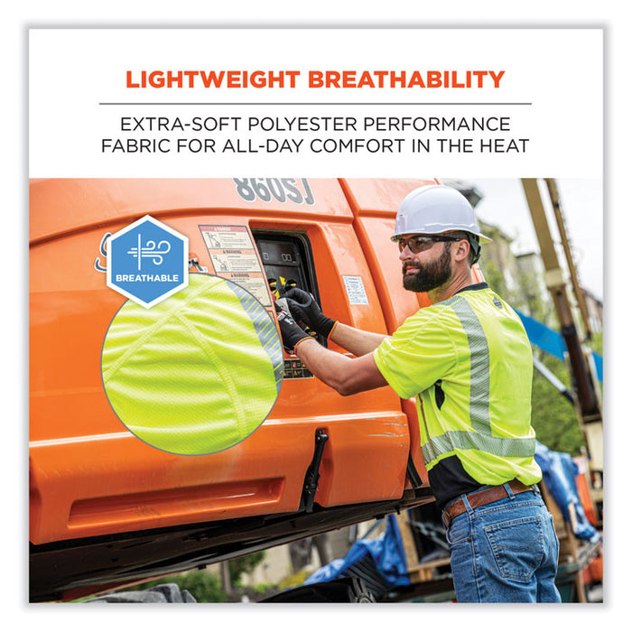 GloWear 8283BK Class 2 Lightweight Performance Hi-Vis T-Shirt, 4X-Large, Lime