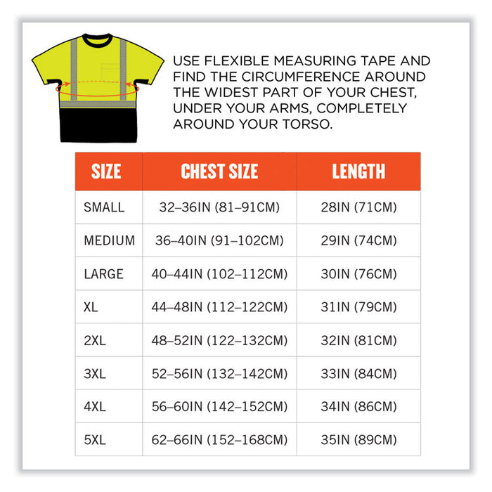 GloWear 8283BK Class 2 Lightweight Performance Hi-Vis T-Shirt, 4X-Large, Lime