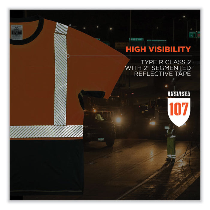 GloWear 8283BK Class 2 Lightweight Performance Hi-Vis T-Shirt, Small, Orange