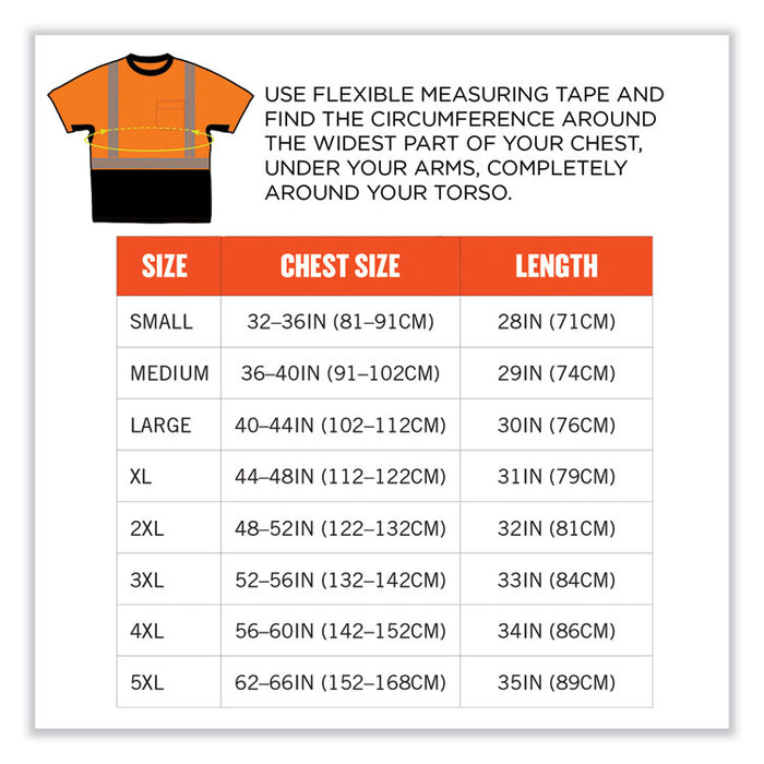 GloWear 8283BK Class 2 Lightweight Performance Hi-Vis T-Shirt, Small, Orange