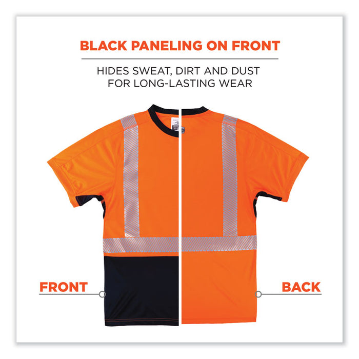 GloWear 8283BK Class 2 Lightweight Performance Hi-Vis T-Shirt, X-Large, Orange