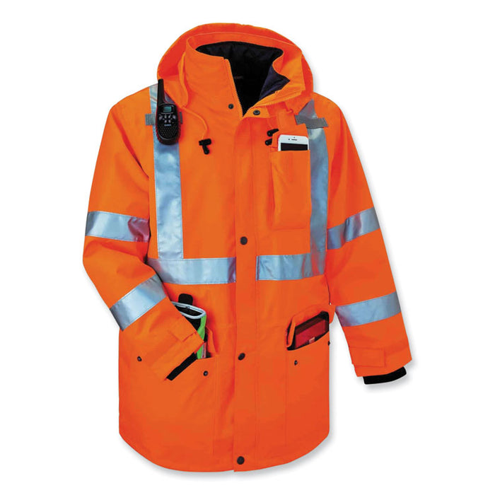 GloWear 8385 Class 3 Hi-Vis 4-in-1 Jacket, Small, Orange
