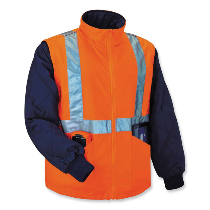 GloWear 8385 Class 3 Hi-Vis 4-in-1 Jacket, 2X-Large, Orange