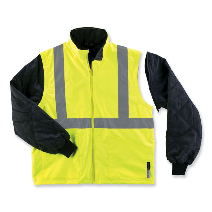 GloWear 8385 Class 3 Hi-Vis 4-in-1 Jacket, 2X-Large, Lime