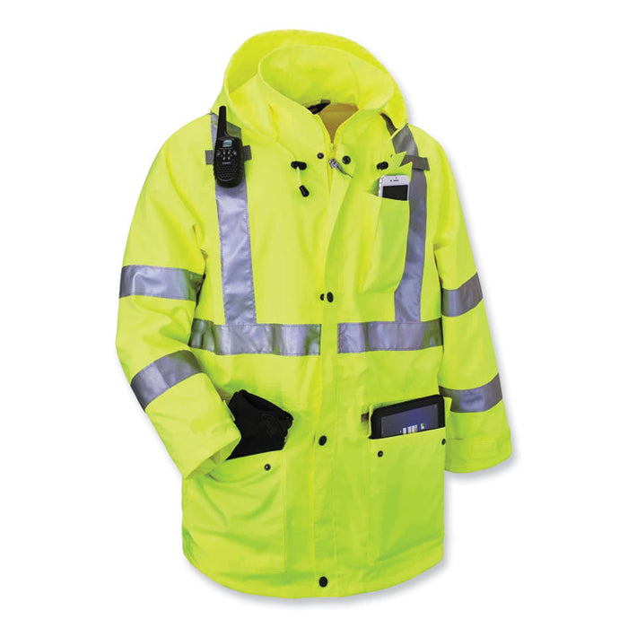 GloWear 8385 Class 3 Hi-Vis 4-in-1 Jacket, 3X-Large, Lime