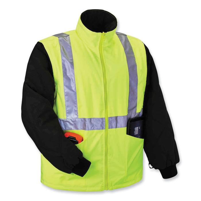 GloWear 8385 Class 3 Hi-Vis 4-in-1 Jacket, 3X-Large, Lime