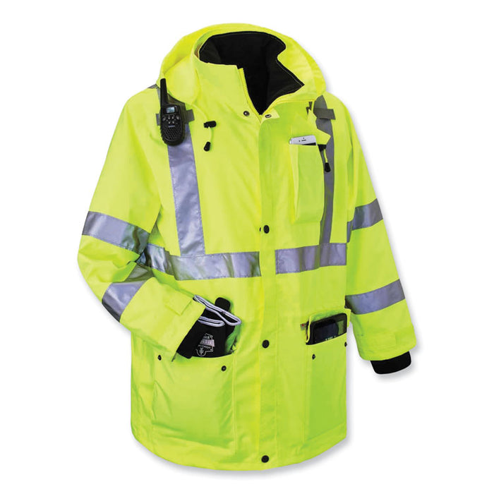 GloWear 8385 Class 3 Hi-Vis 4-in-1 Jacket, 4X-Large, Lime