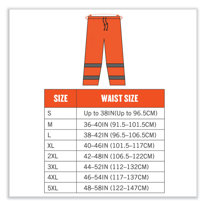 GloWear 8915 Class E Hi-Vis Rain Pants, Large, Orange