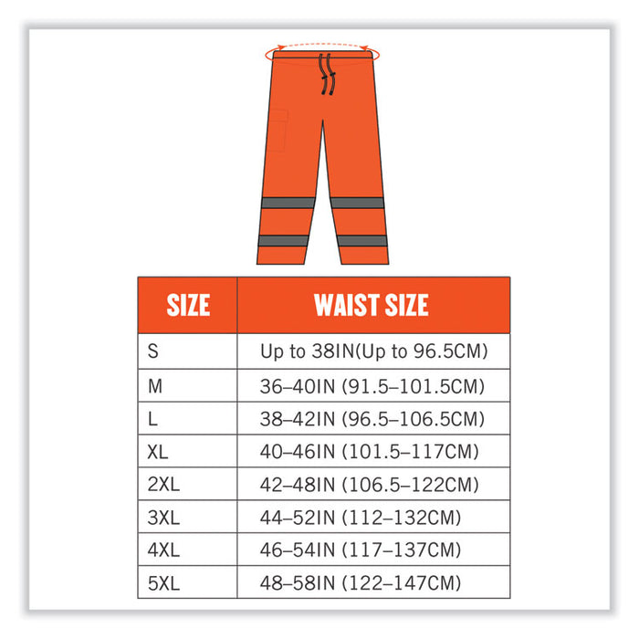 GloWear 8915 Class E Hi-Vis Rain Pants, 2X-Large, Orange