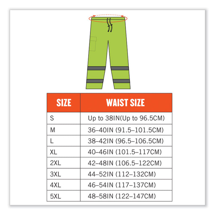 GloWear 8915 Class E Hi-Vis Rain Pants, Small, Lime