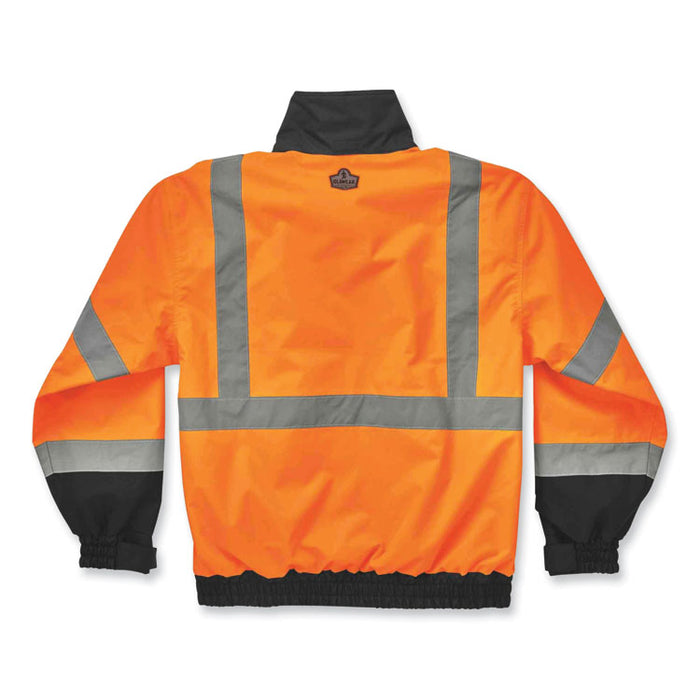GloWear 8379 Class 3 Hi-Vis Fleece Lined Bomber Jacket, Orange, 2X-Large
