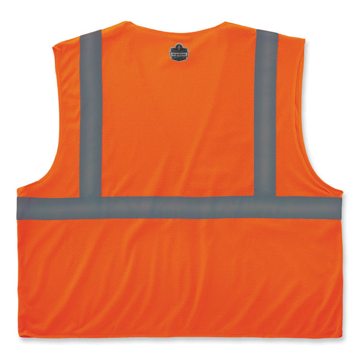 GloWear 8210HL-S Single Size Class 2 Economy Mesh Vest, Polyester, X-Small, Orange