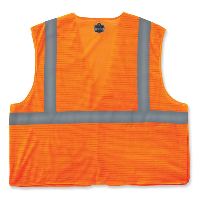 GloWear 8215BA-S Single Size Class 2 Economy Breakaway Mesh Vest, Polyester, 5X-Large, Orange