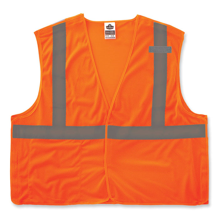 GloWear 8215BA-S Single Size Class 2 Economy Breakaway Mesh Vest, Polyester, X-Small, Orange