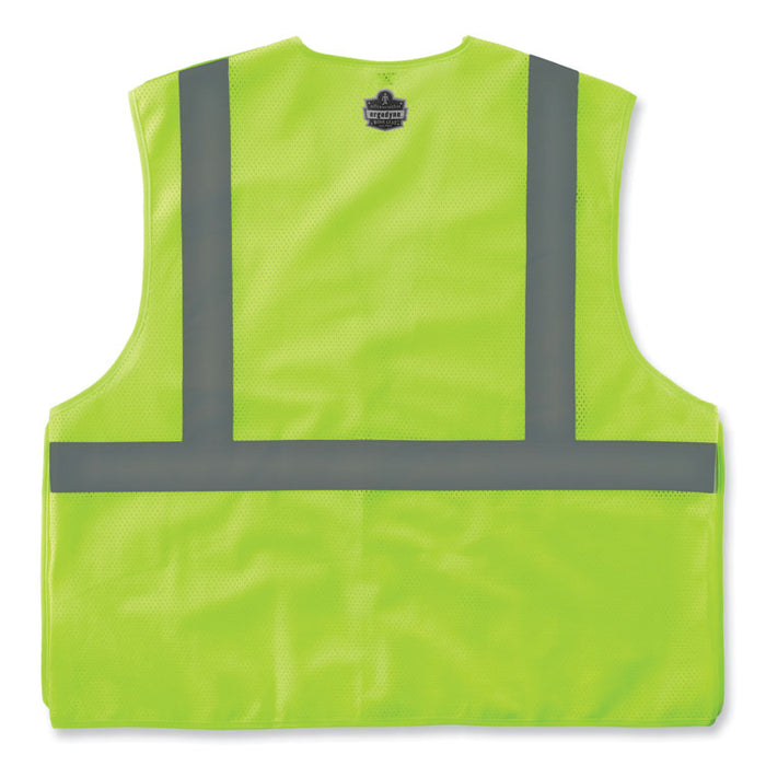 GloWear 8215BA-S Single Size Class 2 Economy Breakaway Mesh Vest, Polyester, X-Large, Lime