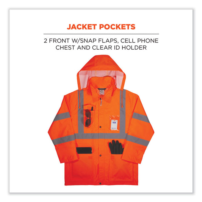 GloWear 8376K Lightweight HV Rain Suit, Medium, Orange