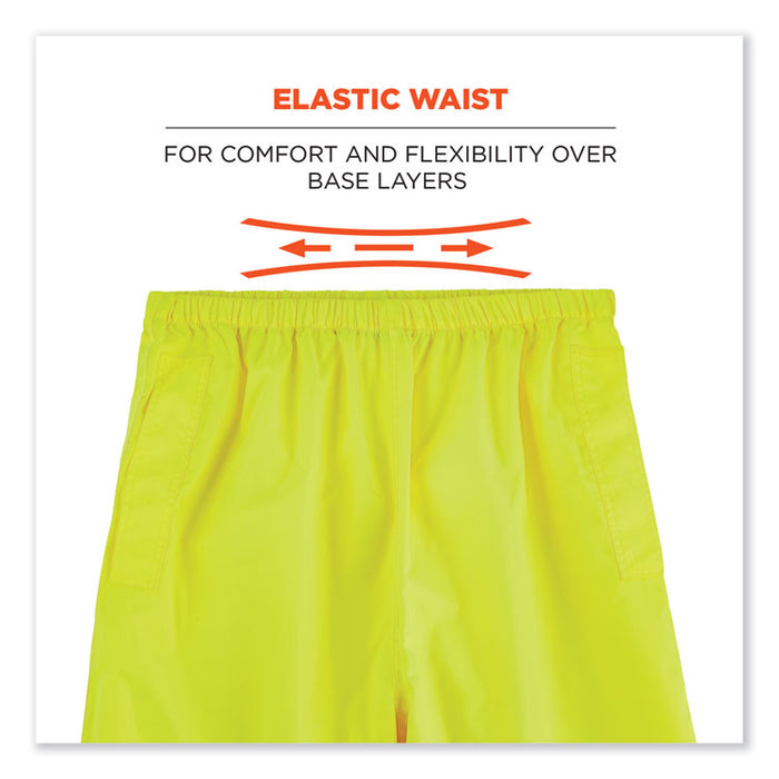 GloWear 8916 Class E Lightweight Hi-Vis Rain Pants, X-Large, Lime