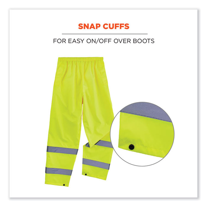 GloWear 8916 Class E Lightweight Hi-Vis Rain Pants, 5X-Large, Lime