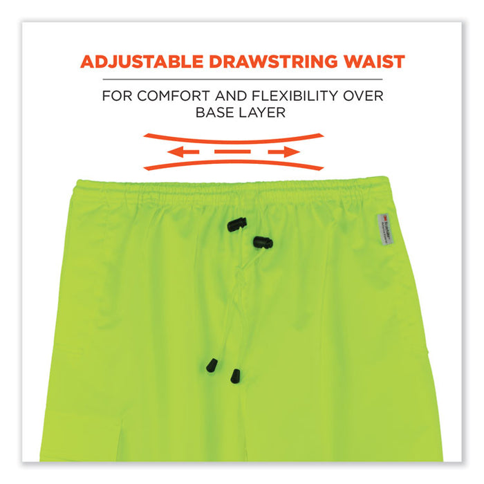 GloWear 8915BK Class E Hi-Vis Rain Pants Black Bottom, 2X-Large, Lime