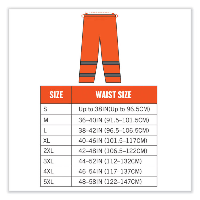 GloWear 8916 Class E Lightweight Hi-Vis Rain Pants, 5X-Large, Orange