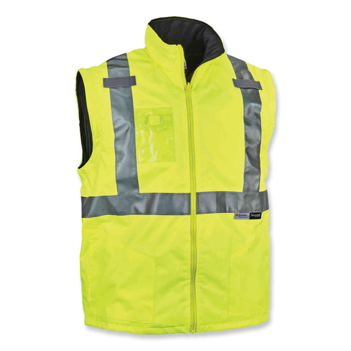 GloWear 8287 Class 2 Hi-Vis Jacket with Removable Sleeves, Medium, Lime