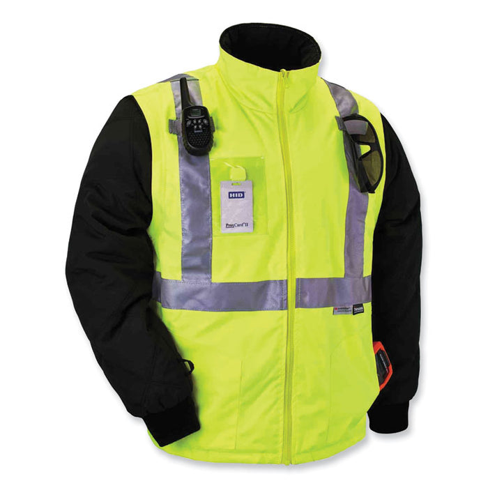 GloWear 8287 Class 2 Hi-Vis Jacket with Removable Sleeves, 5X-Large, Lime
