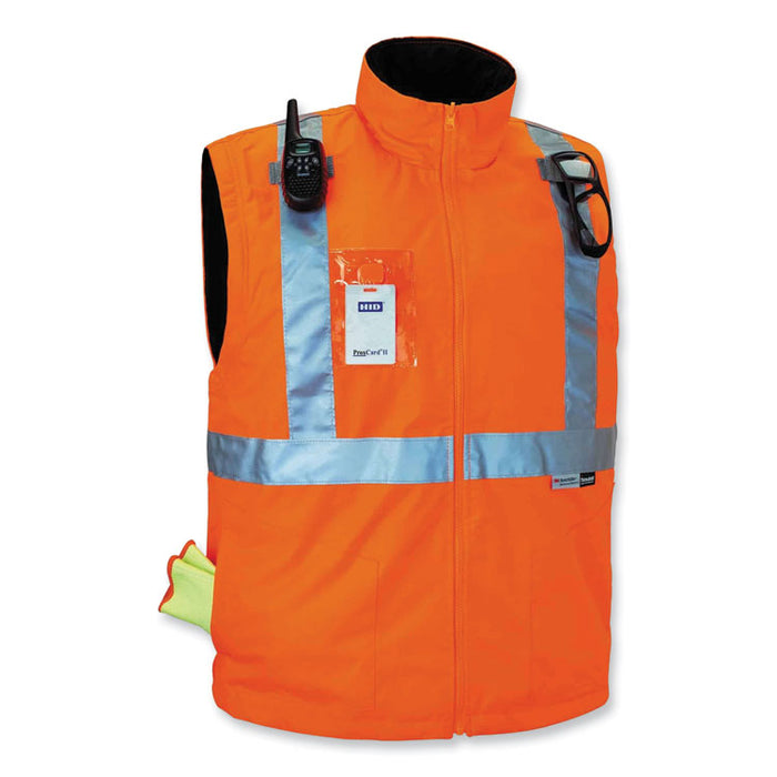 GloWear 8287 Class 2 Hi-Vis Jacket with Removable Sleeves, 4X-Large, Orange