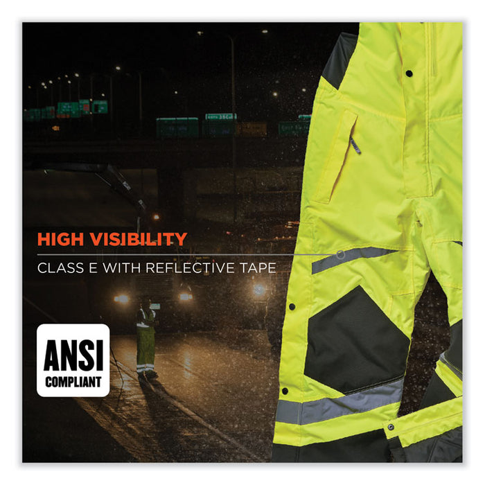GloWear 8928 Class E Hi-Vis Insulated Bibs, 3X-Large, Lime