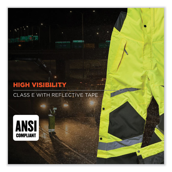 GloWear 8928 Class E Hi-Vis Insulated Bibs, 5X-Large, Lime